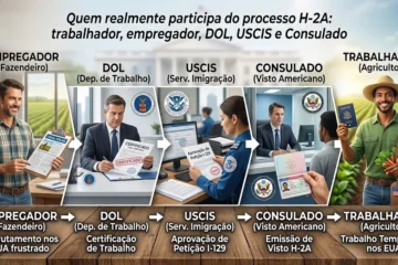 Quem realmente participa do processo H-2A: trabalhador, empregador, DOL, USCIS e Consulado
