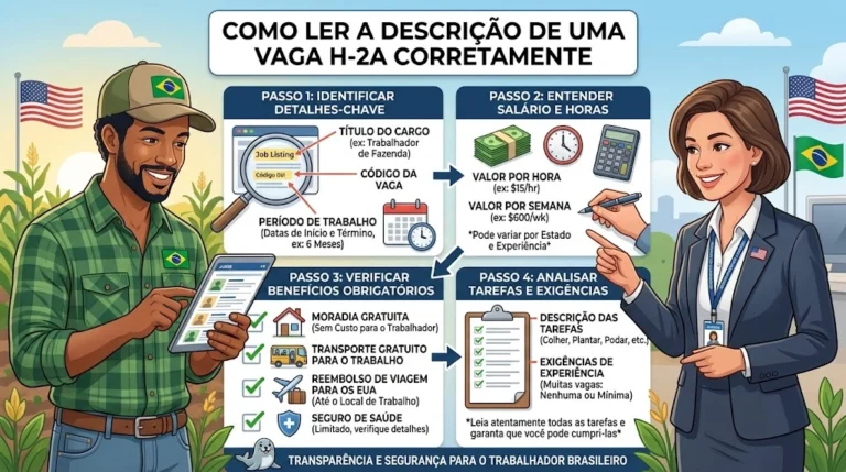 Como ler a descrição de uma vaga H-2A corretamente