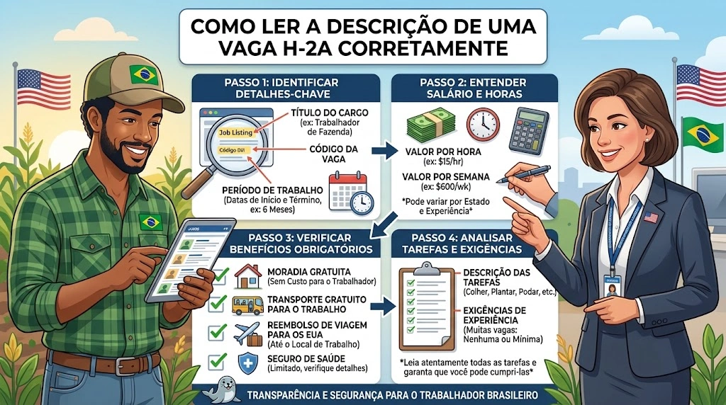 Como ler a descrição de uma vaga H-2A corretamente